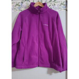 Columbia 1X Fuchsia Purple Benton Springs Full Zip Fleece Outdoor Athleisure Jac